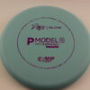 P Model S – Cale Leiviska 2021 Bottom Stamp - glow-light-blue - pink-fracture - somewhat-flat - neutral - 174g - 174-1g