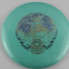 “Smuggler’s Pursuit” Isaac Robinson 500 Archive – Pro Worlds Stamp - aqua - gold - purple-roses - neutral - somewhat-gummy - 177g - 177-8g