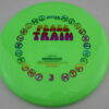 Taffy Peace Train - neon-green - rainbow - somewhat-domey - pretty-stiff - 177g - 178-9g