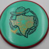 Neutron Hex - 2025 Open at Austin - teal - red-pink - gold-holographic - somewhat-flat - somewhat-gummy - 177g - 177-6g