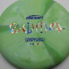 Luna - CT Swirl - Ledgestone 2025 - green - flag - blue-fracture - pretty-flat - somewhat-stiff - 173-174g - 176-9g